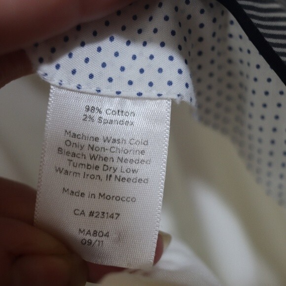 Talbots Vintage White Stretch Cotton Capri Pants Classic Cropped 14P - Picture 9 of 10